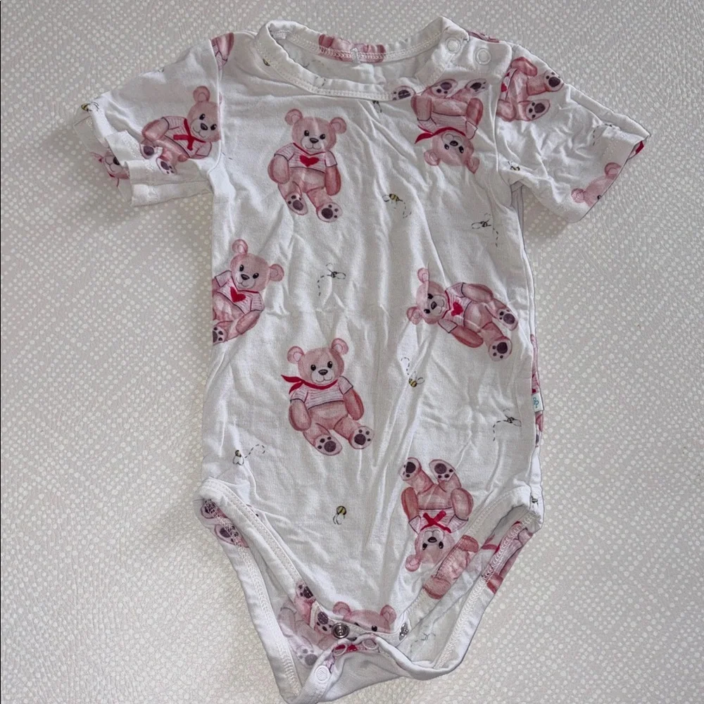 Posh Peanut Teddy Bear Print Kids One Piece 6-12M
